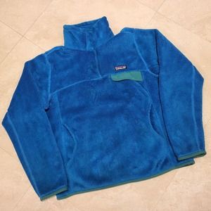 Patagonia Re-Tool Snap-T Womens S Small Larimar Blue Fleece Pullover Sweatshirt